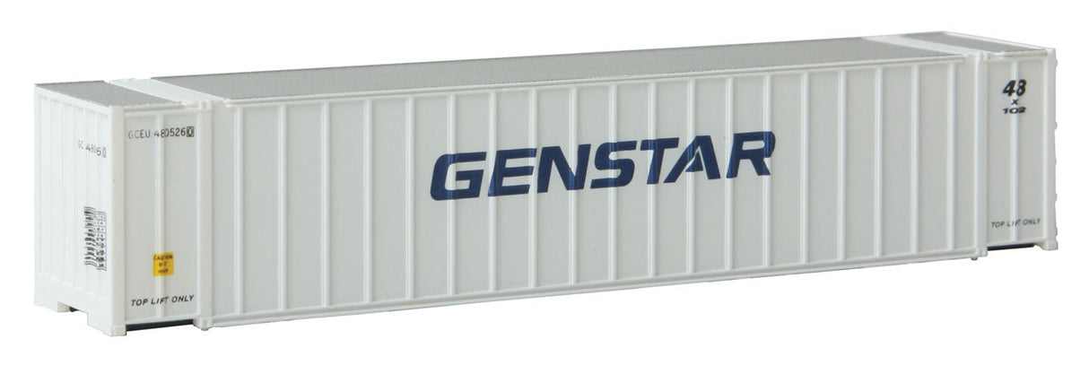 48' Ribbed Side Container - Assembled -- Genstar (white, blue)-2
