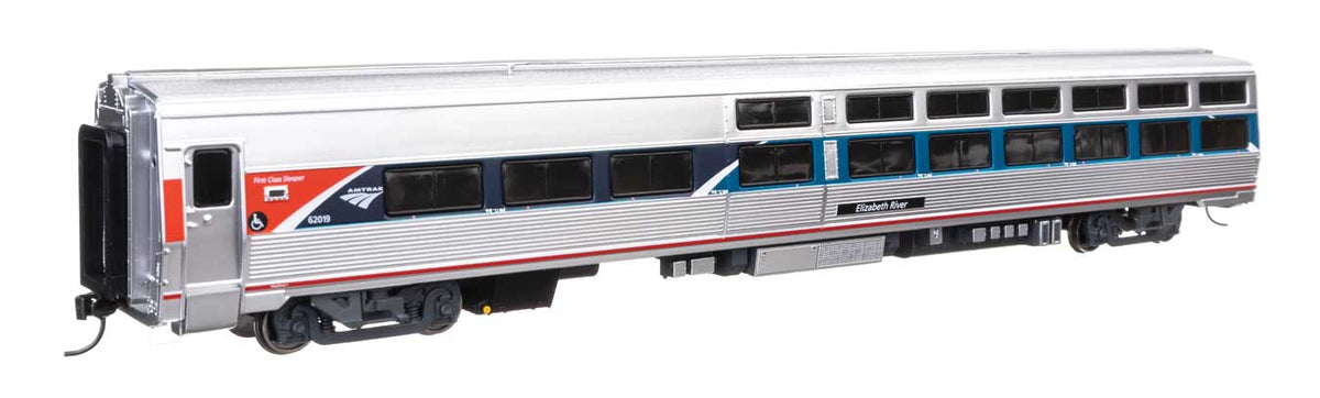85' Viewliner I Sleeper - Lighted - Ready to Run -- Amtrak Ph VII Travelmark #62019 Elizabeth River-2
