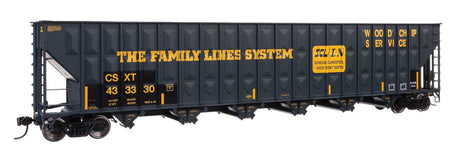 73' Greenville 7,000 Cubic Foot Wood Chip Hopper - Ready to Run -- CSX #433330 (Patched Family Lines L&N/FLS)-2