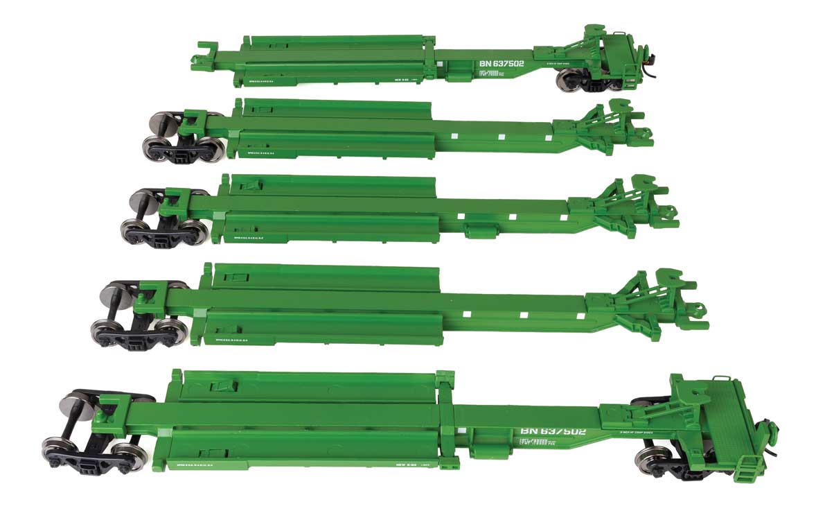 263' Five-Unit All-Purpose 48' Spine Car - Ready to Run -- Burlington Northern #637502-1