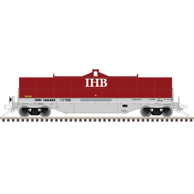 42' Coil Car w/Fishbelly Side Sill - 3-Rail - Ready to Run - Master(R) -- Indiana Harbor Belt (Patched, gray, Boxcar Red)-1