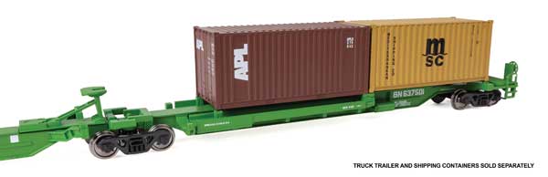 263' Five-Unit All-Purpose 48' Spine Car - Ready to Run -- Burlington Northern #637501-4