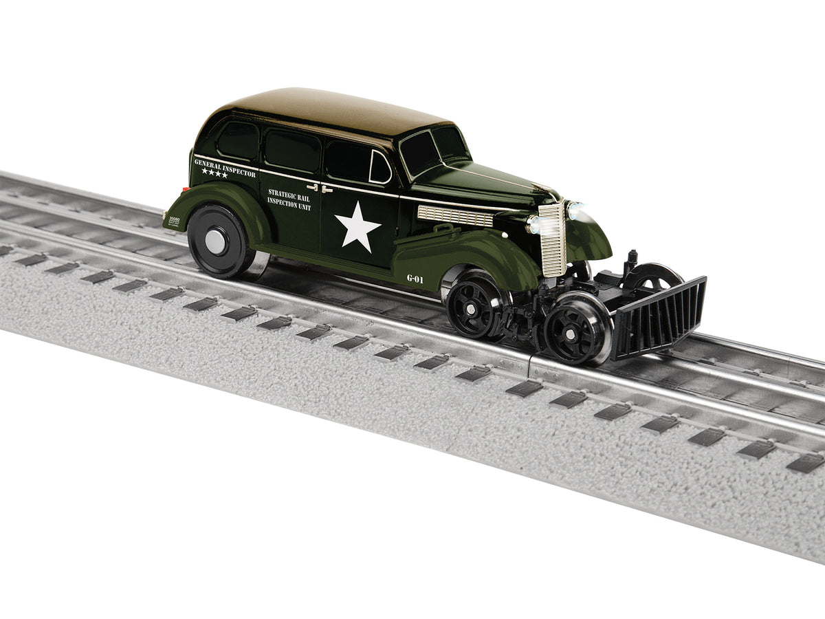 Early Inspection Vehicle - 3-Rail - TMCC Control -- Military General (Olive Drab, green)-1