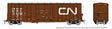 Trenton Works 5277 Cubic Foot Boxcar  6-Pack - Ready to Run -- Canadian National Set #1 (As-Delivered, Boxcar Red, Large Noodle Logo)-1