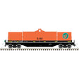 42' Coil Car w/Fishbelly Side Sill - 3-Rail - Ready to Run - Master(R) -- Elgin, Joliet & Eastern (Fantasy Scheme, black, orange, green)-1