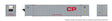 53' High-Cube Container w/Reefer Unit 2-Pack - Ready to Run -- Canadian Pacific (gray, red, Squared Large CP)-1
