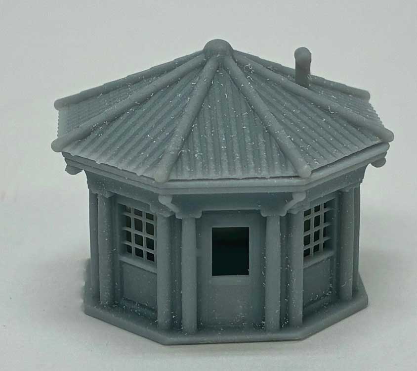Octagon Building with Roof -- Kit - Unpainted Cast Resin-1
