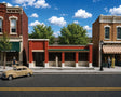 Modern Strip Mall Structure -- Cast-Resin Kit - 6 x 4-1/2 x 2-1/2  21.3 x 6.4 x 10.4cm-1