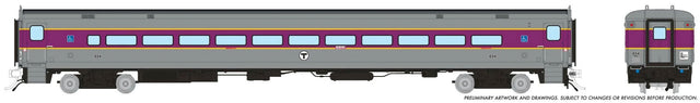 Comet Coach - Ready to Run -- MBTA #634 (gray, purple, yellow)-1