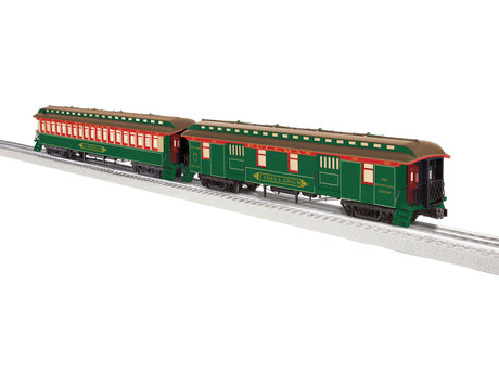 Wood Coach & Baggage Car Set - 3-Rail - Ready to Run -- Pennsylvania Railroad Set A Gladiolus, Tabillarius (Yellow Kid Scheme)-1