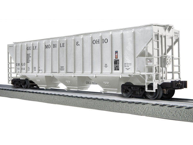 PS-2CD 4740 3-Bay Covered Hopper - 3-Rail - Ready to Run -- Gulf, Mobile & Ohio #81112 (gray, black)-1