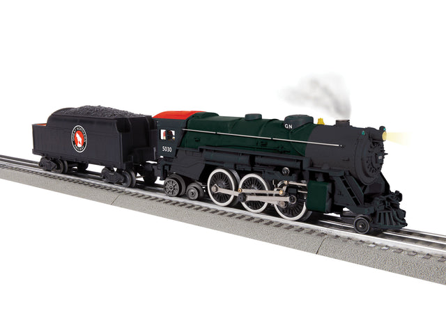 2-6-4 LionChief - 3-Rail - w/RailSounds(R) , Bluetooth & Smoke -- Great Northern #5030 (black, tuscan)-1