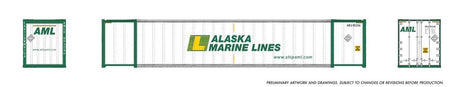 53' High-Cube Container 2-Pack - Ready to Run -- Alaska Marine (white, green, yellow)-1