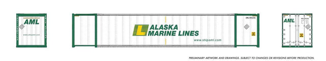 53' High-Cube Container 2-Pack - Ready to Run -- Alaska Marine (white, green, yellow)-1