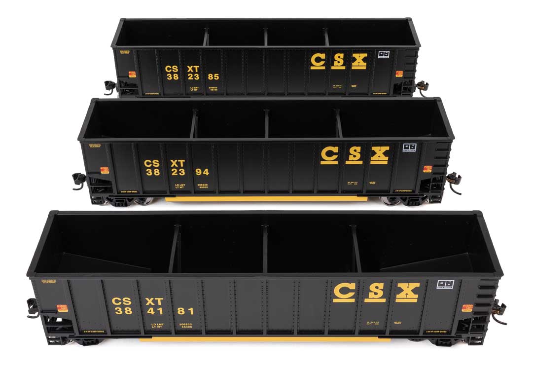50' Bethgon Coalporter Gondola 3-Pack - Ready to Run -- CSX #382385, #382394, #384181-1