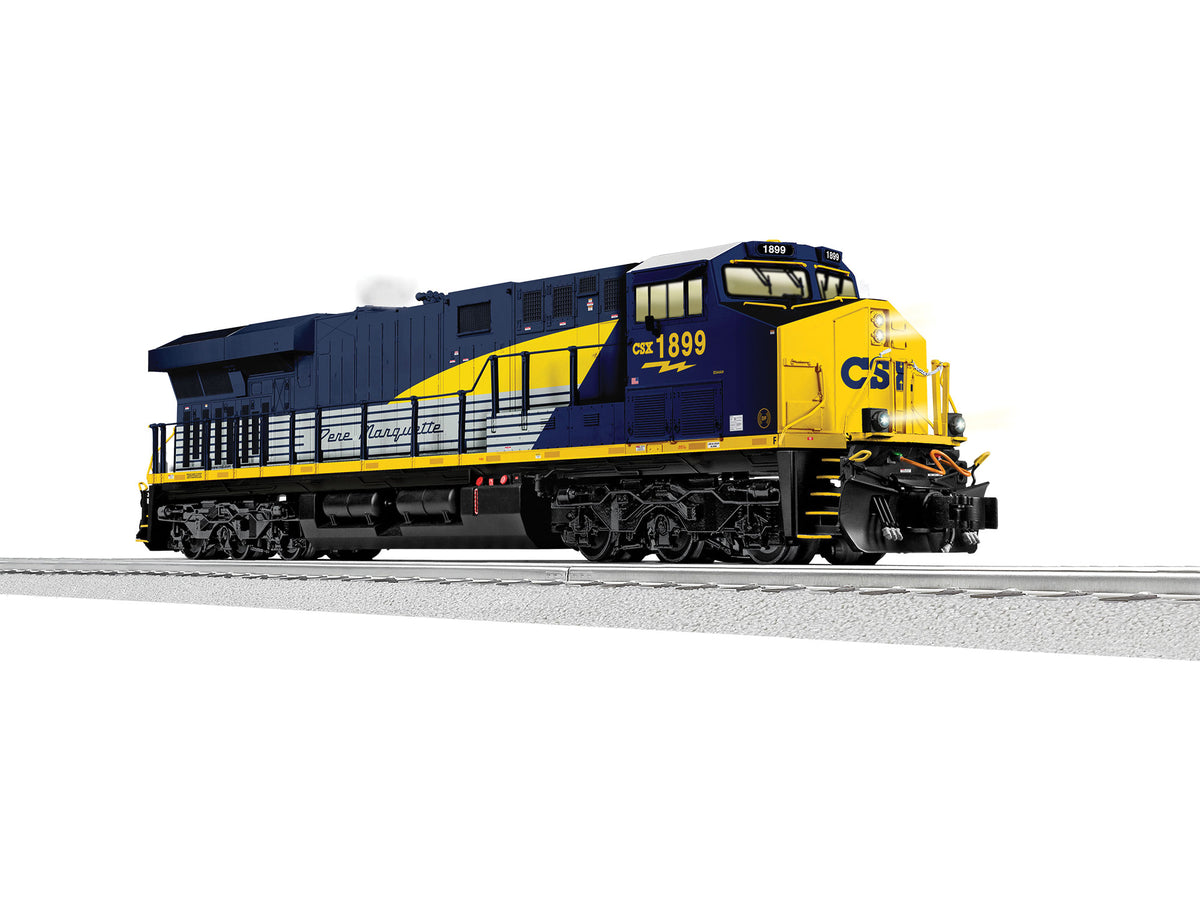GE ES44AC - Non-Powered - 3-Rail -- CSX #1899 (Pere Marquette Heritage, blue, yellow, gray)-1