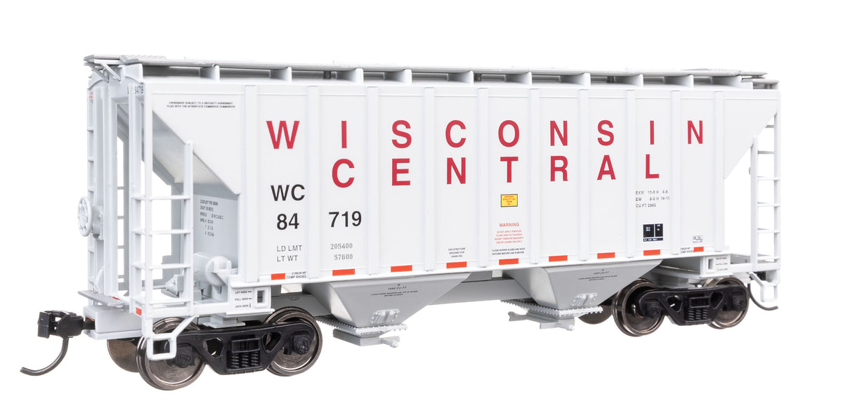 37' 2980 Cubic-Foot 2-Bay Covered Hopper - Ready to Run -- Wisconsin Central #84719-1