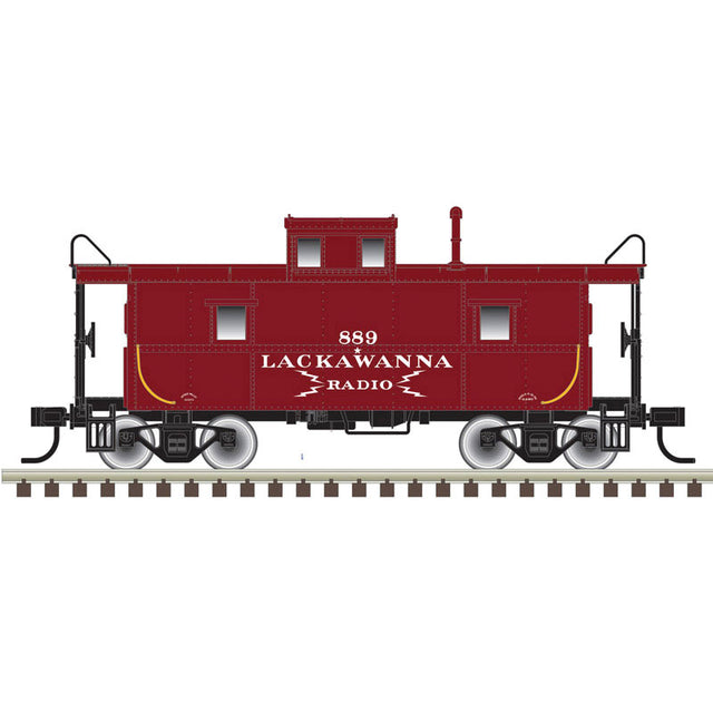 C&O-Style Steel Center-Cupola Caboose - 3-Rail - Ready to Run - Trainman(R) -- Delaware, Lackawanna & Western (Boxcar Red)-1