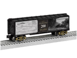 Steel Boxcar - 3-Rail - Ready to Run -- Granite Railway 200th Anniversary (black, white, sepia)-1