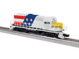 EMD GP38 - 3-Rail w/LionChief Plus 2.0 Sound, Control & Smoke -- Illinois Central Gulf #1776 (Bicentennial, white, blue, red, yellow)-1