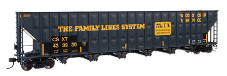 73' Greenville 7,000 Cubic Foot Wood Chip Hopper - Ready to Run -- CSX #433330 (Patched Family Lines L&N/FLS)-1