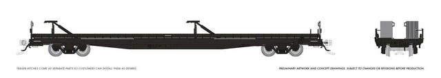Marine Industries Piggyback Flatcar - Ready to Run -- Painted, Unlettered (black)-1