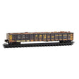Greenville 2494 52'6" Mill Gondola with Load - Ready to Run -- CSX #481747 (Ex-Railgon, Weathered, Patched, black, yellow, graffiti)-1