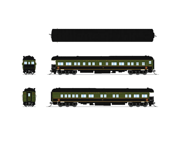 Heavyweight Business Car - Ready to Run -- Canadian National #85 (green, black, gold)-1