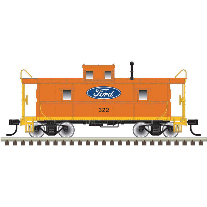 C&O-Style Steel Center-Cupola Caboose - 3-Rail - Ready to Run - Trainman(R) -- Ford(R) (orange, yellow, blue)-1