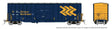 Trenton Works 5277 Cubic Foot Boxcar  6-Pack - Ready to Run -- Ontario Northland Set #1 (blue, yellow, Chevron Logo)-1