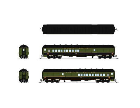 Heavyweight Coach-Baggage Combine - Ready to Run -- Canadian National #7167 (green, black yellow)-1