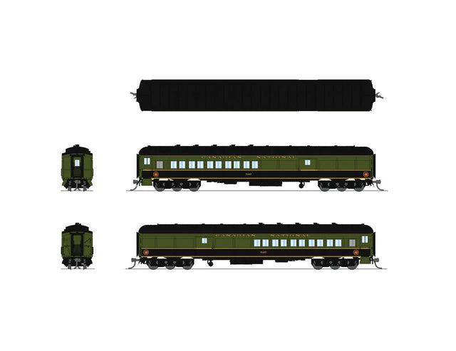 Heavyweight Coach-Baggage Combine - Ready to Run -- Canadian National #7167 (green, black yellow)-1