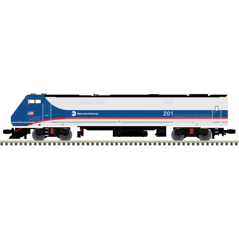 GE P42 Genesis - 2-Rail - Proto-Sound 3.0 & DCS - Premier(TM) -- Metro-North #201 (MTA Standard Scheme, silver, blue, red, black)-1