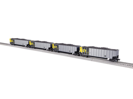 Bathtub Coal Gondola w/Load 4-Pack - 3-Rail - Ready to Run -- Somerset Railway #647, 714, 745, 796 (silver, black, yellow)-1