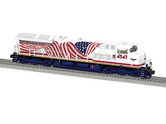GE ET44AC - Non-Powered - 3-Rail -- Union Pacific #4547 (Donald J. Trump Presidential Unit, white, blue, red)-1