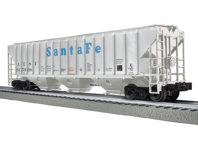 PS-2CD 4740 3-Bay Covered Hopper - 3-Rail - Ready to Run -- Santa Fe #315908 (white, blue)-1