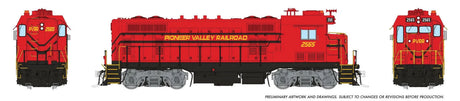 EMD CF7 Square Cab - Standard DC -- Pioneer Valley railroad #2565 (red, black, white)-1