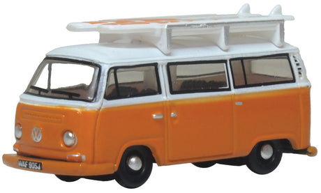 Volkswagen T2 Bay Window Minibus with Surfboards - Assembled -- Signal Orange, White