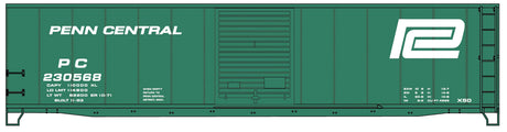 50' Single-Door Riveted-Side Boxcar - Kit -- Penn Central #230568 (Jade Green, white, Large Logo)-1