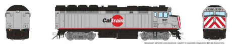 EMD F40PH-2 CAT - Ready to Run -- CalTrain #901 w/Dual Headlight and Ditchlights (silver, red, black)-1