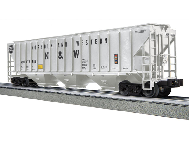 PS-2CD 4740 3-Bay Covered Hopper - 3-Rail - Ready to Run -- Norfolk & Western #176866 (gray, black)-1