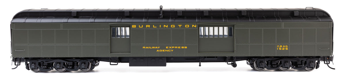 70' Heavyweight Baggage Car  - Ready to Run -- Chicago, Burlington & Quincy #1525-1