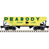 Offset-Side 2-Bay Hopper - 2-Rail - Ready to Run - Premier(R) -- Peabody Coal (yellow, green, black, red)-2