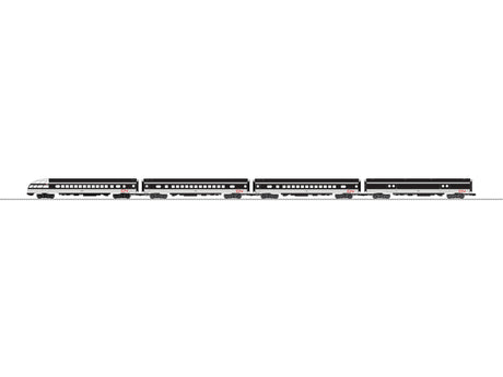 Baggage, 2 Coaches, Skytop Observation Set - 3-Rail - Ready to Run -- Canadian National (1960s black, light gray, red)-1