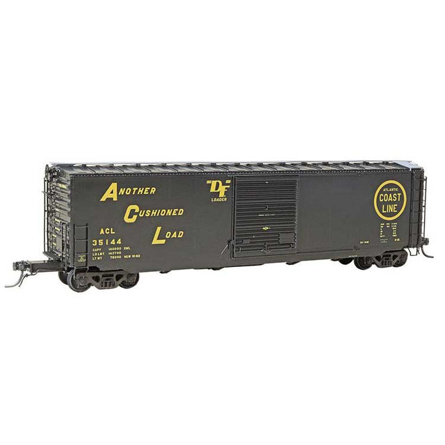 PS-1 50' Boxcar - Ready to Run -- Atlantic Coast Line #35144 (As-Built 1962, black, yellow)-1