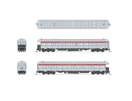 Heavyweight Business Car - Ready to Run -- Southern Pacific #100 Airslie (silver, scarlet)-1