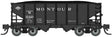USRA 30'6" 2-Bay Hopper with Load - Ready to Run -- Montour #15254 (black, Small Logo)-1