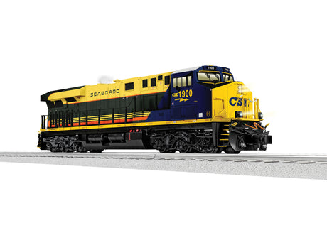 GE ES44AC - Non-Powered - 3-Rail -- CSX #1900 (Seaboard Air Line Heritage, yellow, black, orange)-1