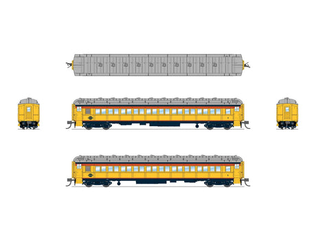 Heavyweight Passenger 5-Car Set - Ready to Run -- Chessie Steam Special #5, #6, #7 (yellow, gray, orange, blue)-1