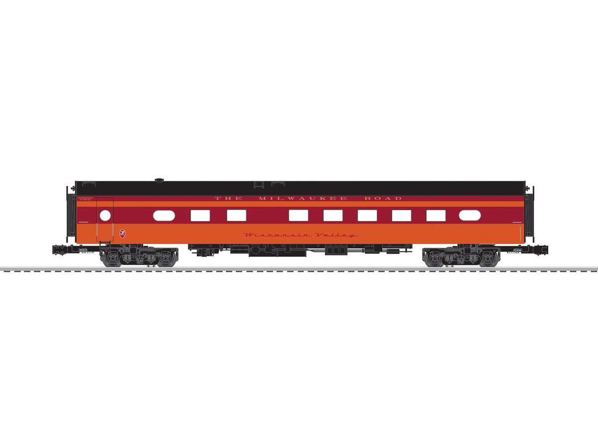 18" Smooth-Side Diner with StationSounds - 3-Rail - Ready to Run -- Milwaukee Road Wisconsin Valley (21st Century Excursion Scheme,)-1